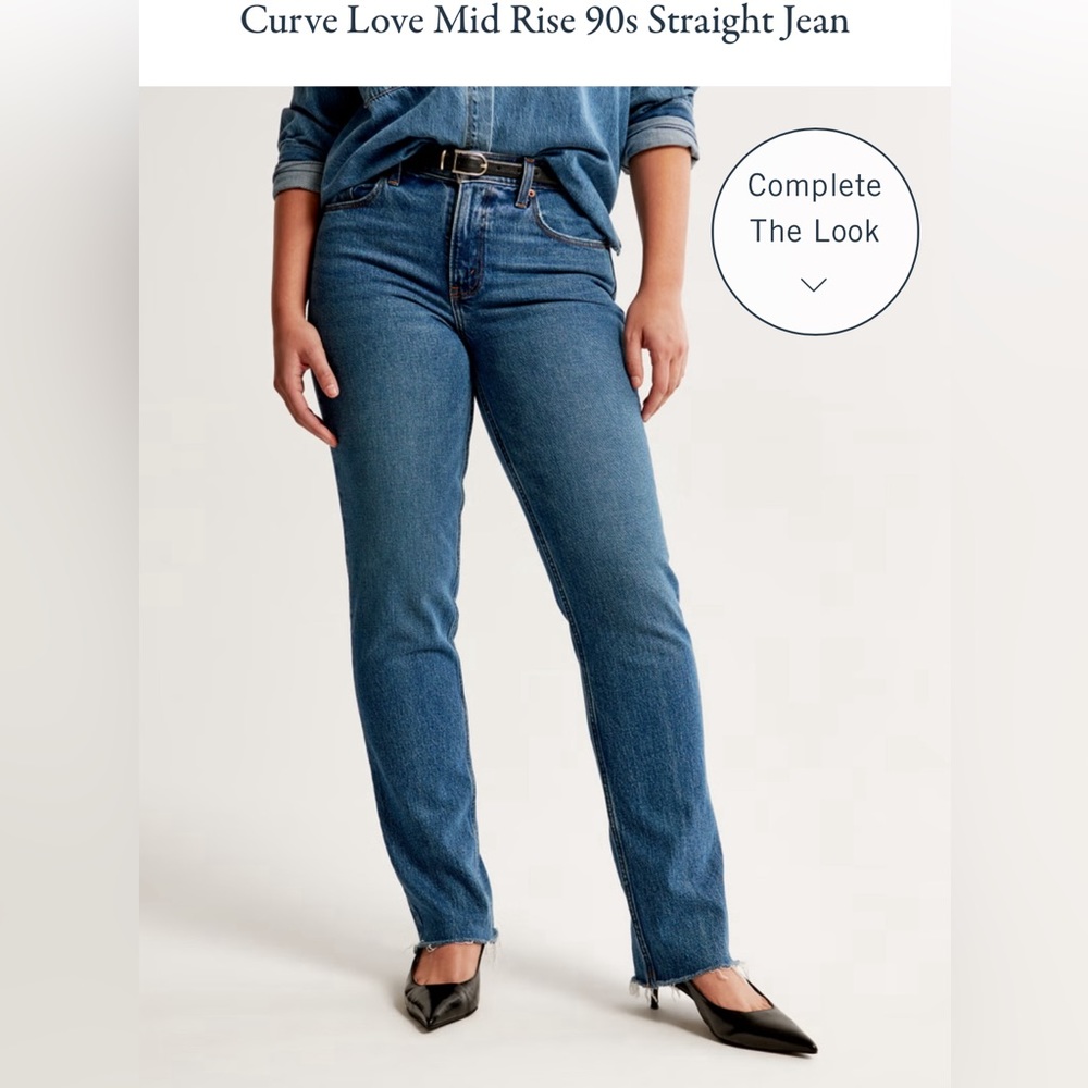 Abercrombie Curve Love mid-rise 90s straight leg jeans